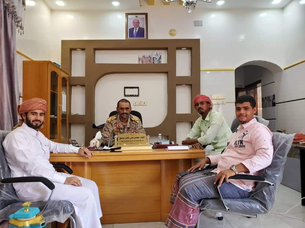 قائد محور الغيضة اللواء مرصع يلتقي إدارة منتدى الطالب المهري بحضرموت