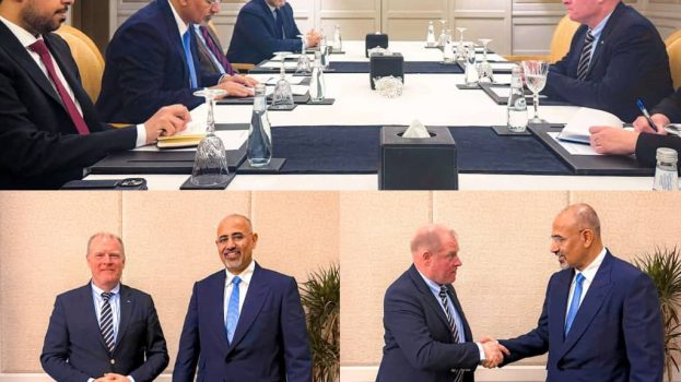 الرئيس الزُبيدي يبحث مع السفير الأسترالي سُبل دعم تنفيذ الإصلاحات الشاملة في مؤسسات الدولة